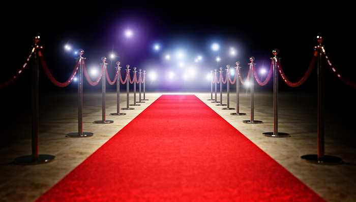 red carpet at night